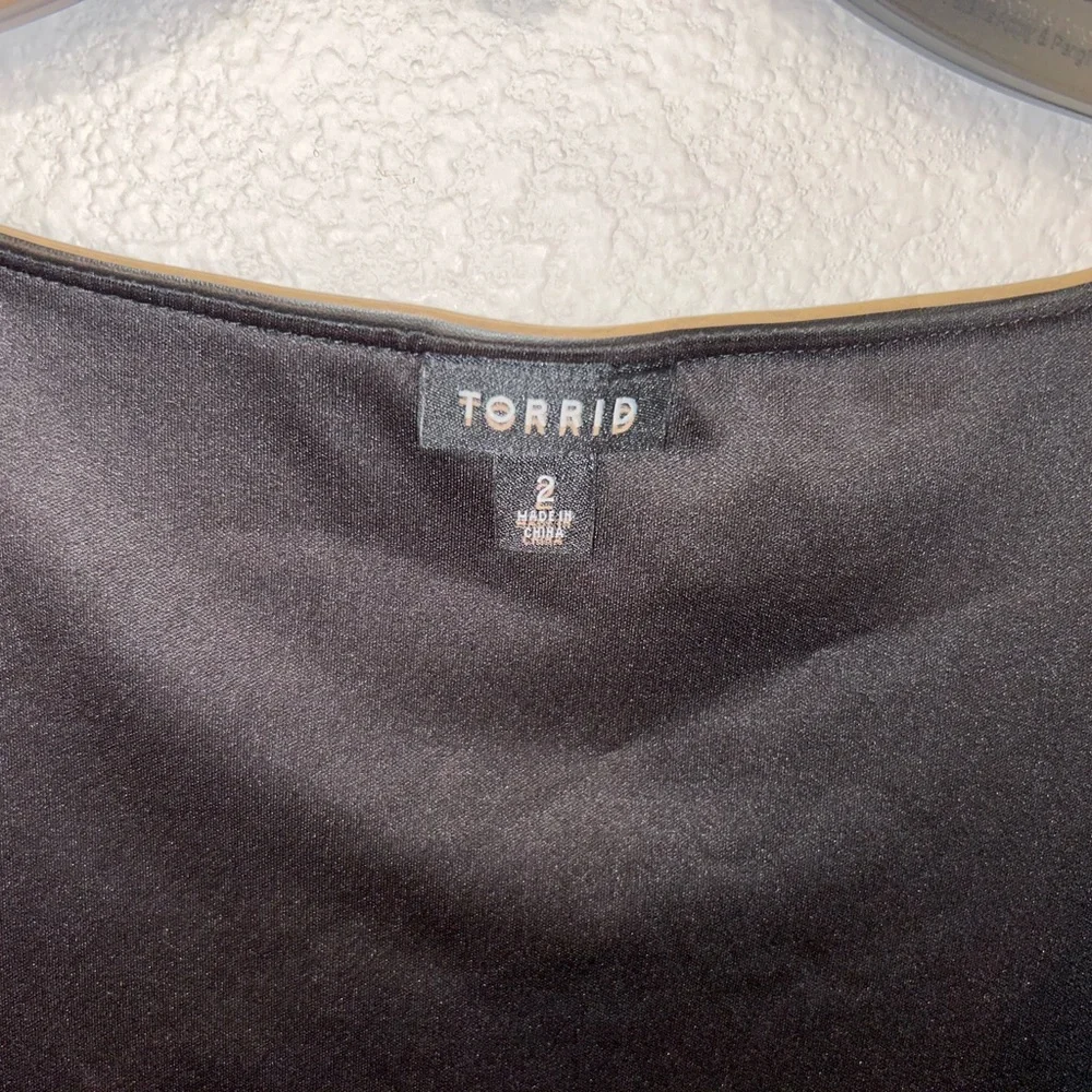 Torrid Faux Leather Peplum Top - Picture 3 of 4